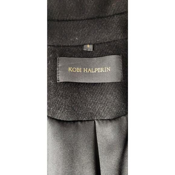 Kobi Halperin Women's Channing Genuine Shearling Trim Black Wool Blend Coat, Sm - Picture 12 of 15